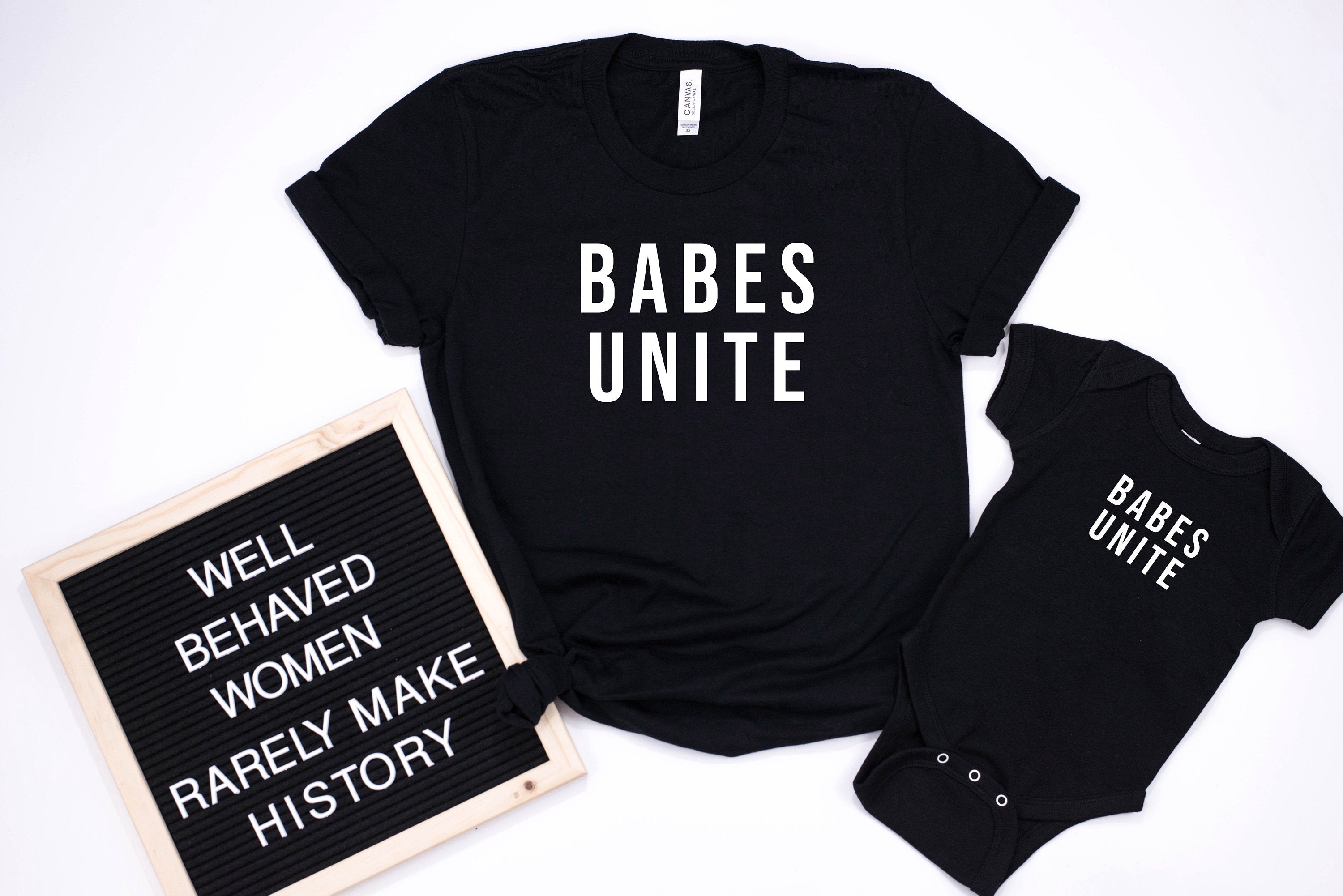 Mother Daughter Matching Feminist Shirts, Babes Unite Shirt, Mommy and Me Set, Raising Girl Gang, Mom and Daughter Outfit, Empowerment Shirt