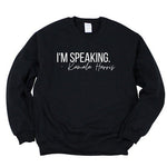 Load image into Gallery viewer, I&#39;m Speaking Sweater, Kamala Harris Sweater, Feminist Sweatshirt, Woman Up Sweater, Girl Power Shirt, Women&#39;s Day Gift, Empowerment Sweater
