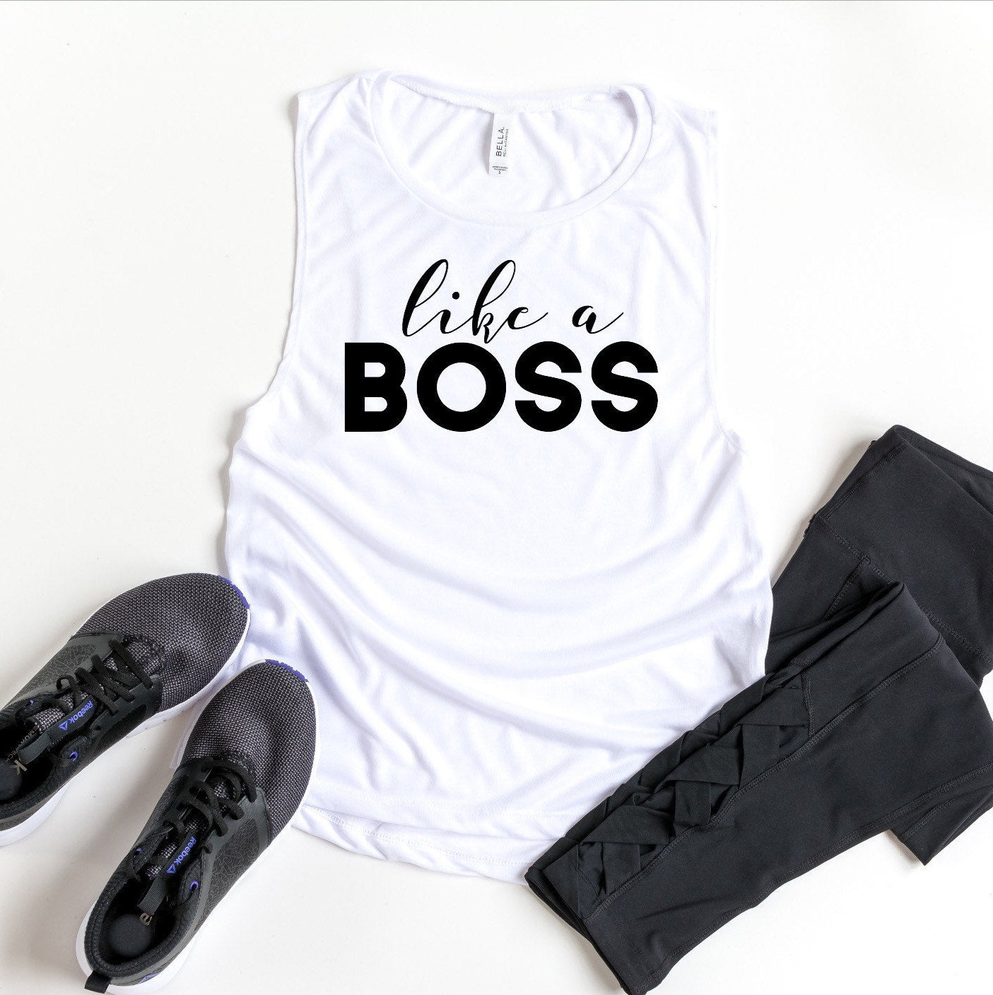 Womens Workout Tank, Womens Fitness Tank, Workout Tank Top, Workout Gift, Gift for Her, Like a Boss Tank, Empowerment Tank, Funny Workout