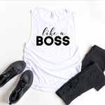 Load image into Gallery viewer, Womens Workout Tank, Womens Fitness Tank, Workout Tank Top, Workout Gift, Gift for Her, Like a Boss Tank, Empowerment Tank, Funny Workout
