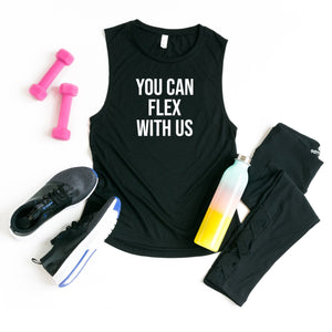 Womens Workout Tank, Womens Fitness Tank, Workout Tank Top, Workout Gift, Gift for Her, You Can Flex With Us, Muscle Tank for Her, Flex Tank