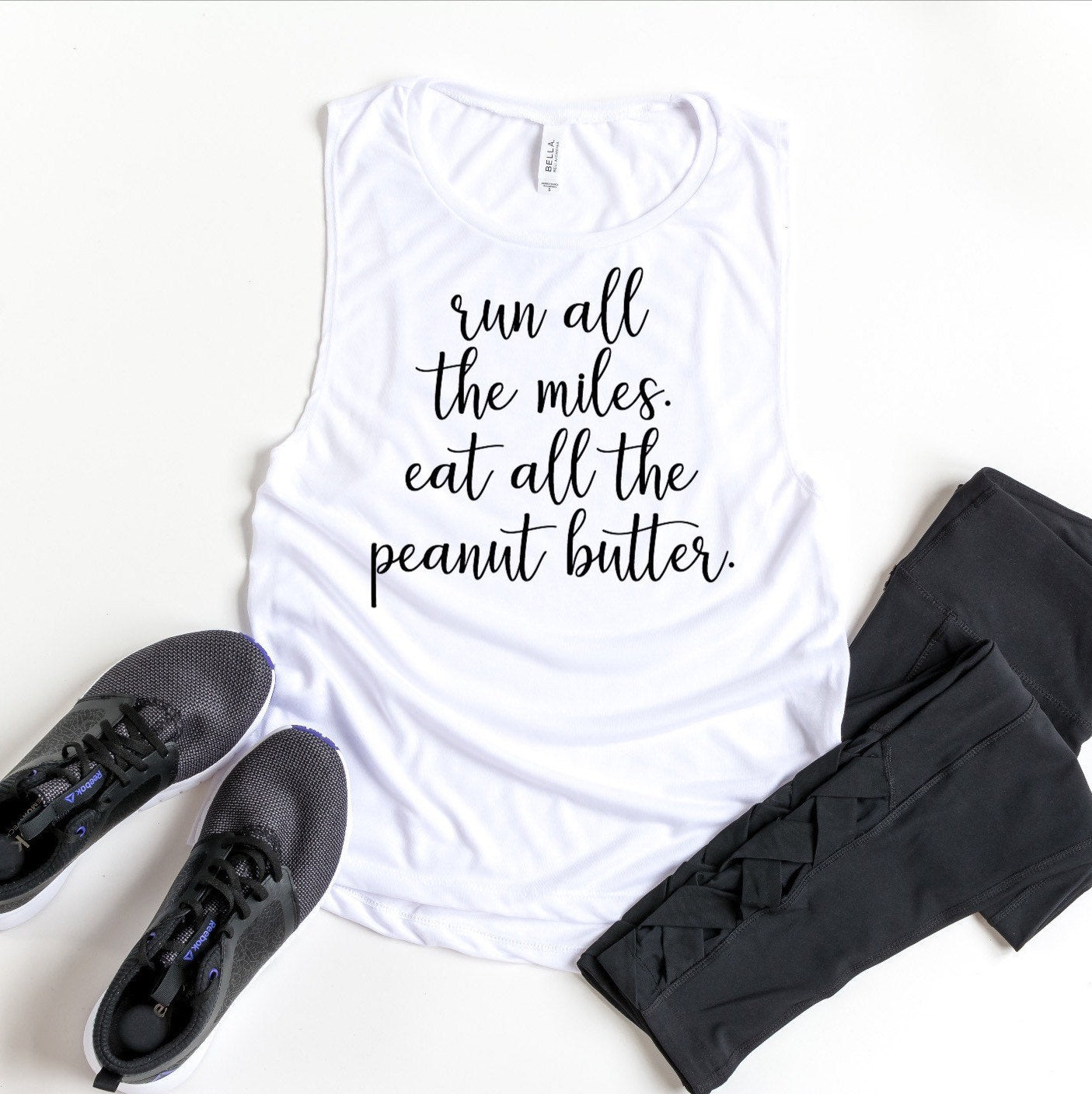 Womens Running Tank, Womens Fitness Tank, Workout Tank Top, Workout Gift, Gift for Her, Run All The Miles, Runners Tank Top, Running Tank