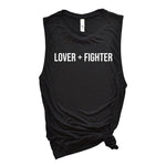 Load image into Gallery viewer, Womens Workout Tank, Womens Fitness Tank, Workout Tank Top, Workout Gift, Gift for Her, Kickboxing Tank Top, Lover and Fighter, Boxing Tank
