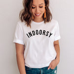 Load image into Gallery viewer, Indoorsy Shirt, Trendy Mom Shirt, Introvert Gift for Her, Social Anxiety, Weekend Shirt, Anti-Social, Funny T-Shirt, Indoorsy Tee, Homebody
