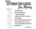 Load image into Gallery viewer, Affirmation Cards for Moms, Digital Affirmations, Empowerment Cards, Self-Love, Mindfulness Routine, Motherhood Baby Shower, Postpartum Gift
