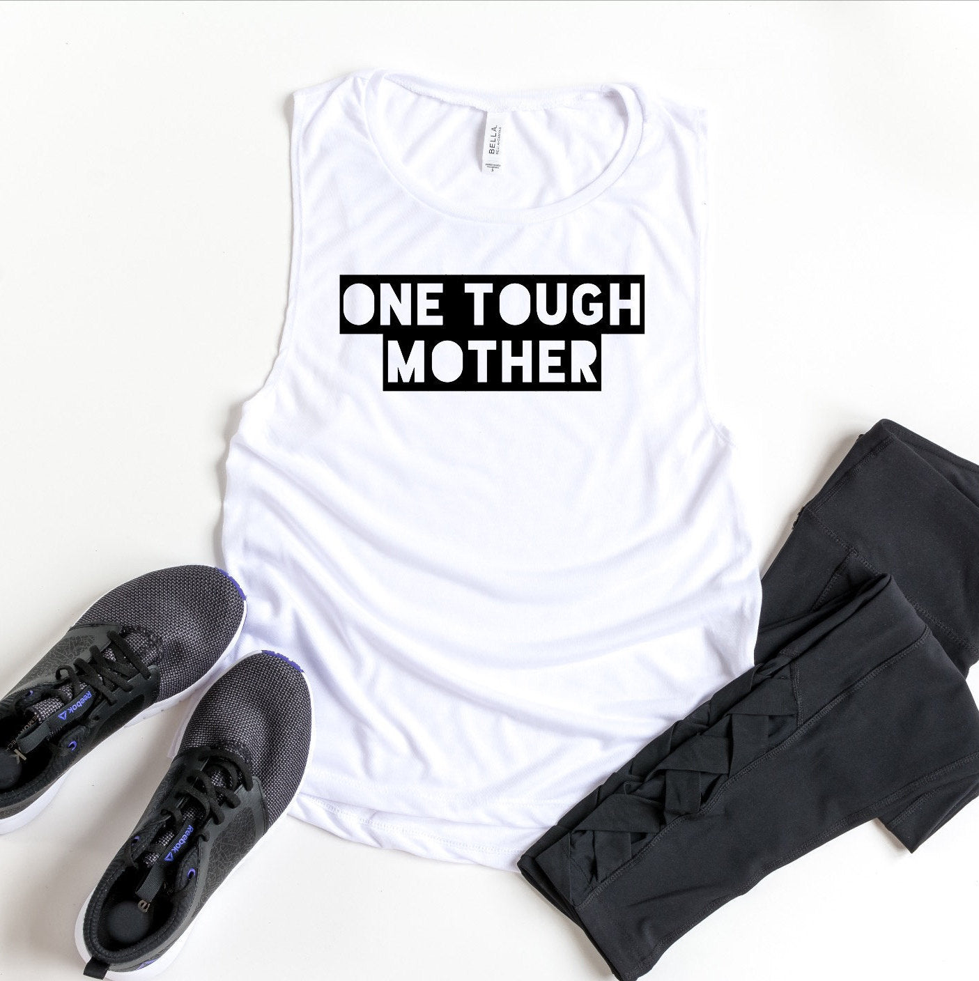 Womens Workout Tank, Womens Fitness Tank, Workout Tank Top, Workout Gift, Gift for Her, One Tough Mother Tank, Funny Workout Tank, Tough Mom