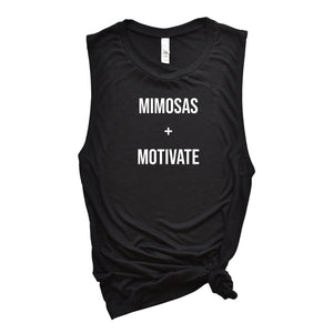 Womens Workout Tank, Womens Fitness Tank, Workout Tank Top, Workout Gift, Gift for Her, Mimosas and Motivate, Fitness Tank for Her, Muscle