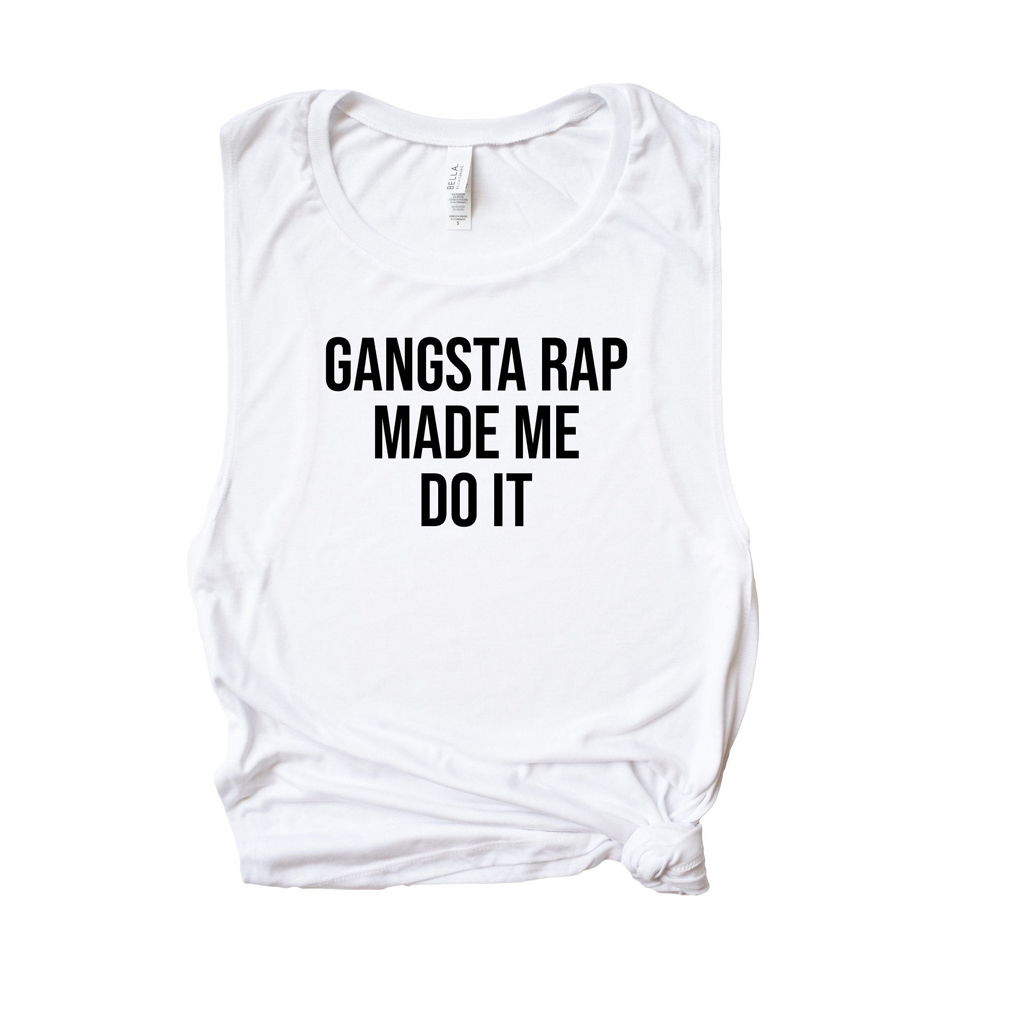 Womens Workout Tank, Womens Fitness Tank, Workout Tank Top, Workout Gift, Gift for Her, Gangsta Rap Made Me Do It, Gangsta Rap Music Tank