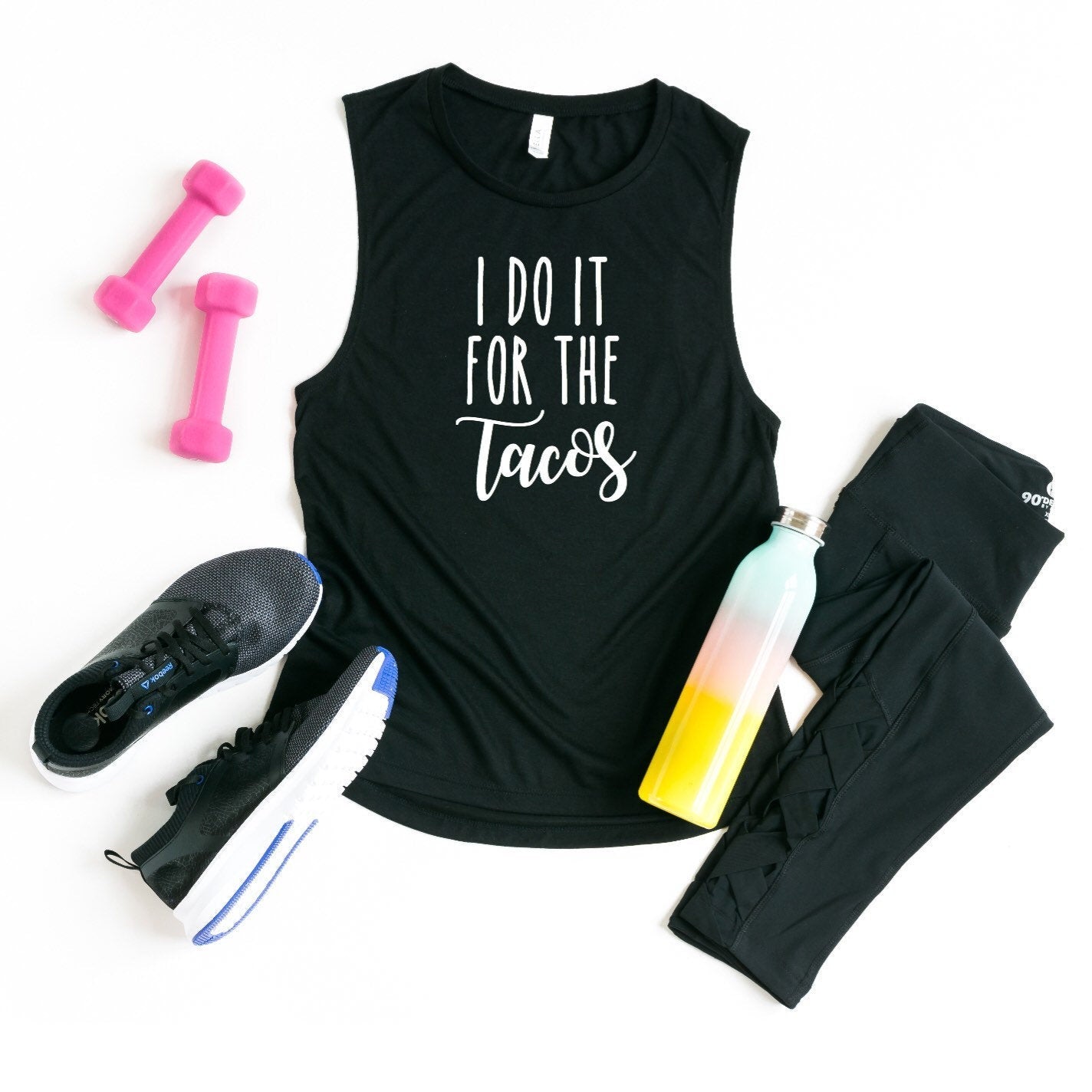 Womens Workout Tank, Womens Fitness Tank, Workout Tank Top, Workout Gift, Gift for Her, Do it for the Tacos, Taco Lover Tank, Taco Tank Top