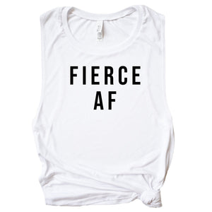 Womens Workout Tank, Womens Fitness Tank, Workout Tank Top, Workout Gift, Gift for Her, Fierce AF Tank, Be Fierce Shirt, Motivational Tank