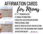 Load image into Gallery viewer, Affirmation Cards for Moms, Positive Affirmations, Empowerment, Self-Love, Mindfulness Routine, Baby Shower, Motherhood, Postpartum Gift
