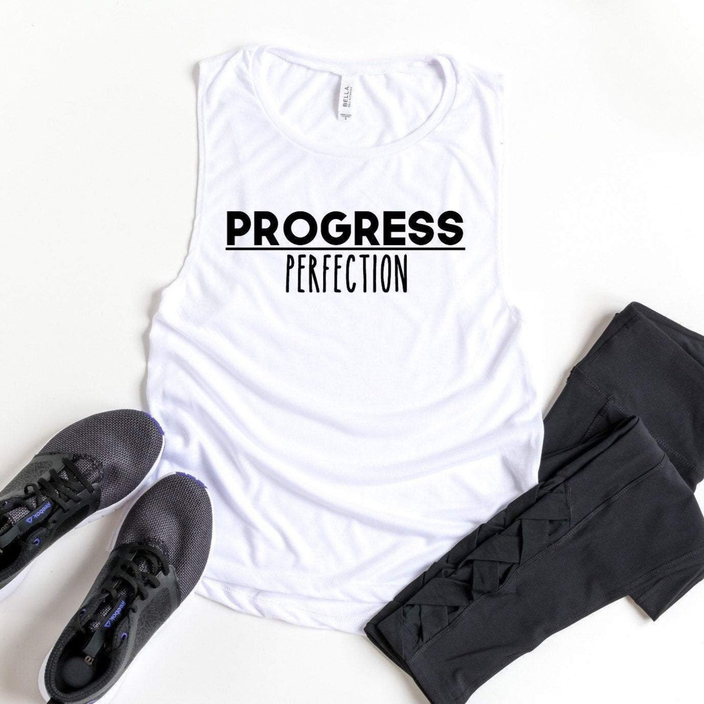 Womens Workout Tank, Womens Fitness Tank, Workout Tank Top, Workout Gift, Gift for Her, Progress Over Perfection Tank, Workout Gift for Her