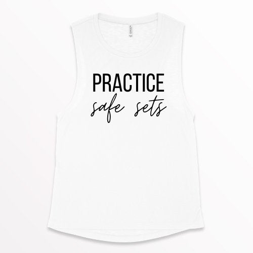 Practice Safe Sets, Women's Workout Tank, Women's Fitness Tank, Workout Tank Top, Workout Gift, Gift for Her, Lifting Tank Top, Gym Apparel