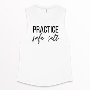 Practice Safe Sets, Women's Workout Tank, Women's Fitness Tank, Workout Tank Top, Workout Gift, Gift for Her, Lifting Tank Top, Gym Apparel