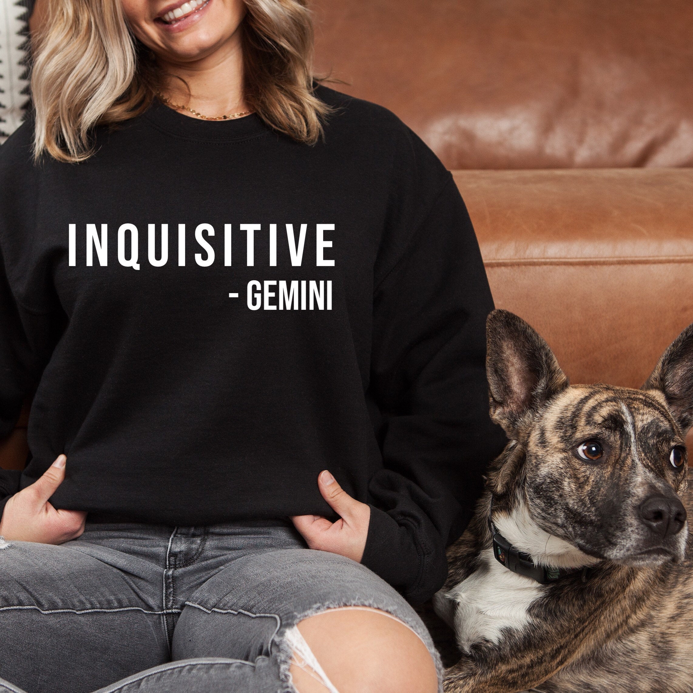 Gemini Sweater, Inquisitive Sweater, Zodiac Sign, Crewneck Sweatshirt, Funny Sweater, Gemini Sweatshirt, Astrology Sweater, Birthday Gift