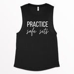 Load image into Gallery viewer, Practice Safe Sets, Women&#39;s Workout Tank, Women&#39;s Fitness Tank, Workout Tank Top, Workout Gift, Gift for Her, Lifting Tank Top, Gym Apparel
