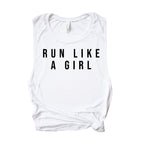 Load image into Gallery viewer, Womens Workout Tank, Womens Fitness Tank, Workout Tank Top, Workout Gift, Gift for Her, Run Like a Girl Tank, Runner Gift, Marathon Runner
