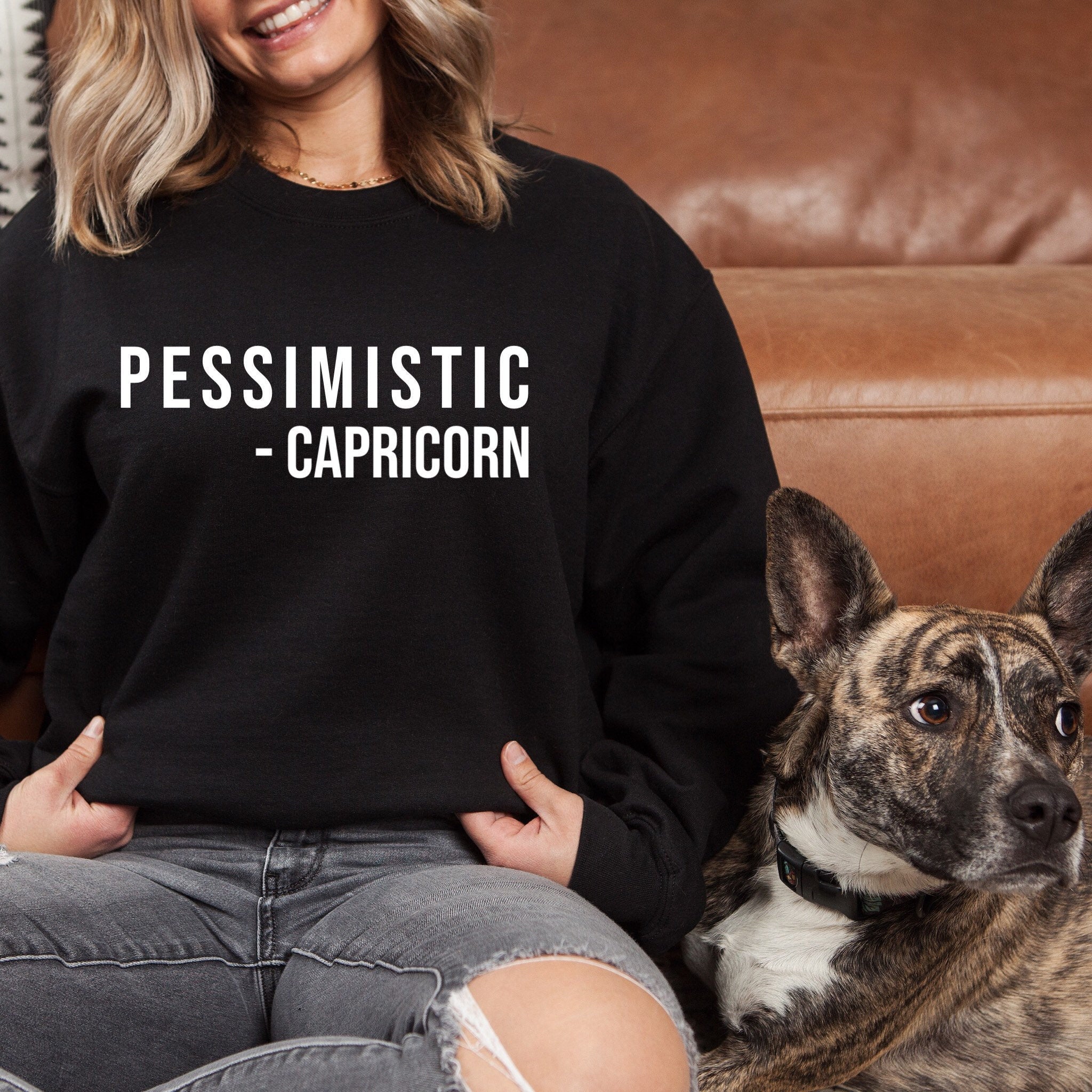 Capricorn Sweater, Pessimistic Sweater, Zodiac Sign, Crewneck Sweatshirt, Funny Sweater, Capricorn Sweatshirt, Astrology Birthday Gift