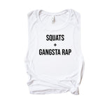 Load image into Gallery viewer, Womens Workout Tank, Womens Fitness Tank, Workout Tank Top, Workout Gift, Gift for Her, Squats and Gangsta Rap Tank, Motivational Tank Top
