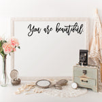 Load image into Gallery viewer, Positive Affirmation Mirror Cling, Self-Love Sticker, Self-Worth Mindfulness, Positive Self-Talk, Vision Board, I am Beautiful Window Decal
