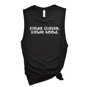 Womens Workout Tank, Womens Fitness Tank, Workout Tank Top, Workout Gift, Gift for Her, Kinda Classy Kinda Hood Tank, Gangsta Rap Tank Top