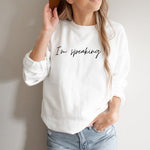 Load image into Gallery viewer, I&#39;m Speaking Sweater, Kamala Harris Sweater, Feminist Sweatshirt, Woman Up Sweater, Girl Power Shirt, Women&#39;s Day Gift, Empowerment Sweater
