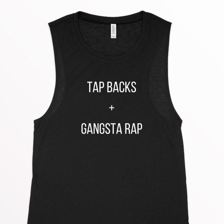 Women's Gym Tank, Women's Cycling Tank, Cycling Instructor Tank, Fitness Instructor Tank, Indoor Cycling, Tap Backs + Gangsta Rap Tank Top