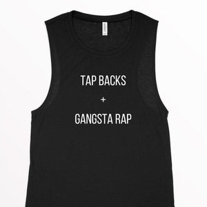 Women's Gym Tank, Women's Cycling Tank, Cycling Instructor Tank, Fitness Instructor Tank, Indoor Cycling, Tap Backs + Gangsta Rap Tank Top