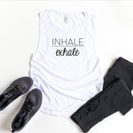 Load image into Gallery viewer, Womens Workout Tank, Womens Fitness Tank, Workout Tank Top, Workout Gift, Gift for Her, Inhale Exhale Tank, Yoga Tank, Yoga Workout Shirt
